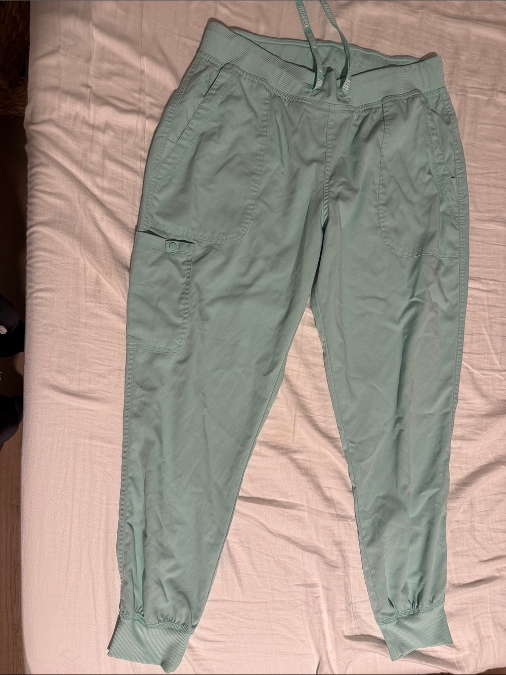 Light Green scrub set Drawstring Jogger pants